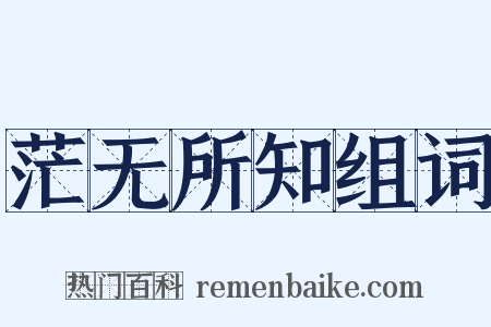 茫无所知组词是什么意思的图片